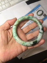 Load image into Gallery viewer, 58mm Certified Type A 100% Natural Sunny Green Brown with Green Floating Flowers round cut Jadeite Jade Bangle PC211-6216 58/11.3/10.6mm