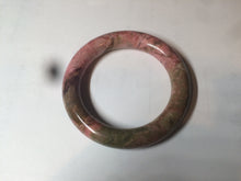 Load image into Gallery viewer, 55.5 100% natural red/pink/black/gray chubby round cut rose stone (Rhodonite) bangle SY23