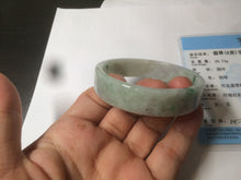 Load image into Gallery viewer, 50.5mm Certified type A 100% Natural sunny green/purple square Jadeite Jade bangle AZ58-7270
