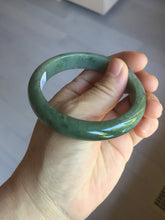 Load image into Gallery viewer, 56.8mm Certified Type A 100% Natural black/dark green/gray Jadeite bangle PJ50-2848