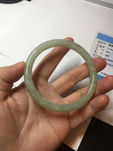 Load image into Gallery viewer, 58.6mm Certified Type A 100% Natural light green/brown round cut Jadeite Jade bangle AR109-4512