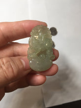 Load image into Gallery viewer, Type A 100% Natural Light Green gray (淡油冰)Jadeite Jade bunny rabbit Pendant PC232