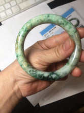 Load image into Gallery viewer, 58mm Certified Type A 100% Natural Sunny Green Brown with Green Floating Flowers round cut Jadeite Jade Bangle PC211-6216 58/11.3/10.6mm