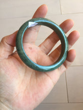 Load image into Gallery viewer, 58mm certified type A 100% Natural oily spinach green jadeite jade bangle PC12-9257