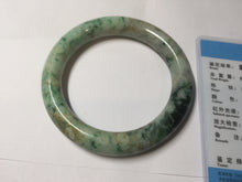 Load image into Gallery viewer, 58mm Certified Type A 100% Natural Sunny Green Brown with Green Floating Flowers round cut Jadeite Jade Bangle PC211-6216 58/11.3/10.6mm