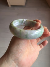 Load image into Gallery viewer, 56.5mm certificated Type A 100% Natural sunny green/purple/yellow Monet’s Water Lilies Jade bangle E62-1029