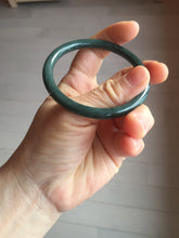 Load image into Gallery viewer, 55.4mm Certified Type A 100% Natural dark green/blue/gray Guatemala slim round cut Jadeite bangle PH139-4309