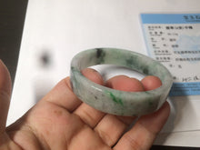 Load image into Gallery viewer, 51.7mm Certified type A 100% Natural sunny green/purple square Jadeite Jade bangle AZ59-7279
