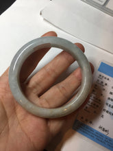 Load image into Gallery viewer, 54.5mm Certified 100% natural Type A light green white yellow jadeite jade bangle AX137-0804