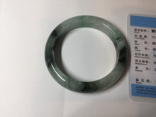 Load image into Gallery viewer, 60.3mm certified type A 100% Natural green/black Jadeite Jade bangle BM42-8565