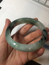 Load image into Gallery viewer, 60.3mm certified type A 100% Natural green/black Jadeite Jade bangle BM42-8565