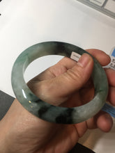 Load image into Gallery viewer, 60.3mm certified type A 100% Natural green/black Jadeite Jade bangle BM42-8565