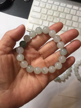 Load image into Gallery viewer, 10-10.5mm 100% natural icy watery clear white light green Quartzite beads Bracelet CB82 Add on item