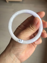 Load image into Gallery viewer, 56.5mm certified Type A 100% Natural purple white oval Jadeite Jade bangle BQ75-4930