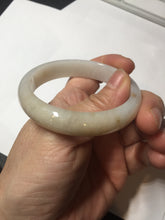 Load image into Gallery viewer, 52.7mm certified Type A 100% Natural white beige with yellow flying flowers Jadeite Jade bangle D158-3963