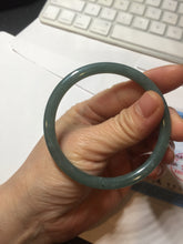 Load image into Gallery viewer, 55mm Certified Type A 100% Natural light green/blue slim round cut Guatemala Jadeite bangle BS59-4622