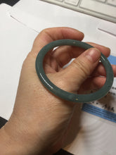 Load image into Gallery viewer, 55mm Certified Type A 100% Natural light green/blue slim round cut Guatemala Jadeite bangle BS59-4622