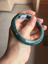 Load image into Gallery viewer, 60.6mm Certified Type A 100% Natural dark green/blue/gray/black Guatemala Jadeite bangle Pb280-0691