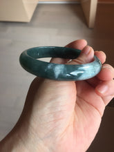 Load image into Gallery viewer, 60.6mm Certified Type A 100% Natural dark green/blue/gray/black Guatemala Jadeite bangle Pb280-0691