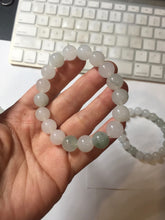 Load image into Gallery viewer, 10-10.5mm 100% natural icy watery clear white light green Quartzite beads Bracelet CB82 Add on item