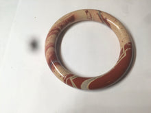 Load image into Gallery viewer, 61mm 100% natural red/pink/ round cut red jasper stone bangle CB73