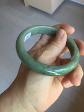 Load image into Gallery viewer, 60.9mm certified type A 100% Natural dark green gray Jadeite jade bangle PJ49-2865