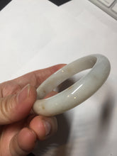 Load image into Gallery viewer, 52.7mm certified Type A 100% Natural white beige with yellow flying flowers Jadeite Jade bangle D158-3963