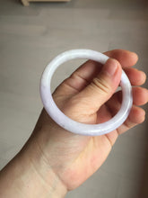 Load image into Gallery viewer, 56.5mm certified Type A 100% Natural purple white oval Jadeite Jade bangle BQ75-4930