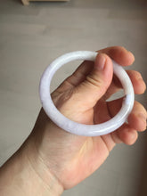 Load image into Gallery viewer, 56.5mm certified Type A 100% Natural purple white oval Jadeite Jade bangle BQ75-4930