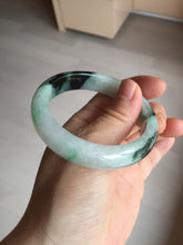 Load image into Gallery viewer, 53.9mm 100% natural Type A sunny green white purple jadeite jade bangle BN4-8233