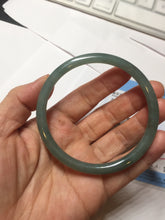 Load image into Gallery viewer, 59mm Certified Type A 100% Natural light green/blue/brown slim round cut Guatemala Jadeite bangle BS60-4618
