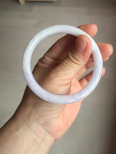 Load image into Gallery viewer, 56.5mm certified Type A 100% Natural purple white oval Jadeite Jade bangle BQ75-4930