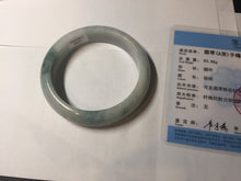 Load image into Gallery viewer, 57.9mm certified type A 100% Natural light green/white jadeite jade bangle BN62-8630