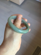 Load image into Gallery viewer, 57mm certified type A 100% Natural dark green gray Jadeite jade bangle PJ48-2857