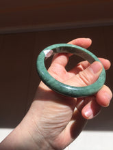 Load image into Gallery viewer, 58mm certified type A 100% Natural oily spinach green jadeite jade bangle PC12-9257