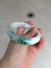 Load image into Gallery viewer, 57.7mm certificated Type A 100% Natural sunny green/white/purple Jadeite Jade bangle AY49-4128