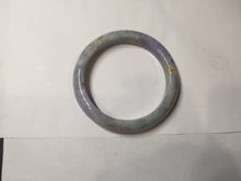Load image into Gallery viewer, 55.2mm 100% Natural type A green purple carved branches and flowers and golden-painted Jadeite Jade bangle PH183