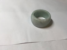 Load image into Gallery viewer, Size 12 100% natural type A sunny green light green white broad jadeite jade band ring thumb ring PC246-3