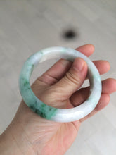 Load image into Gallery viewer, 57.7mm certificated Type A 100% Natural sunny green/white/purple Jadeite Jade bangle AY49-4128