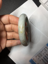 Load image into Gallery viewer, 54.5mm Certified 100% natural Type A light green white yellow jadeite jade bangle AX137-0804