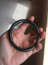 Load image into Gallery viewer, 62.8mm certified 100% Natural dark green/black meteorite round cut nephrite bangle HN131-0595