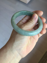 Load image into Gallery viewer, 57mm certified type A 100% Natural dark green gray Jadeite jade bangle PJ48-2857