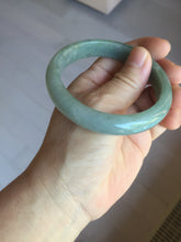 Load image into Gallery viewer, 57mm certified type A 100% Natural dark green gray Jadeite jade bangle PJ48-2857