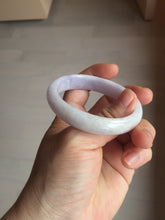 Load image into Gallery viewer, 50mm certified Type A 100% Natural purple white oval Jadeite Jade bangle BQ74-4936