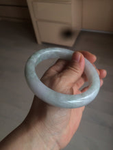 Load image into Gallery viewer, 61.8 mm certified type A 100% Natural light green/white/purple chubby Jadeite Jade bangle BH44-2807