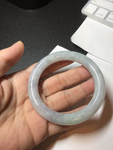 Load image into Gallery viewer, 53.3mm certified 100% natural Type A light green purple round cut jadeite jade bangle AX138-0787