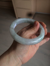 Load image into Gallery viewer, 61.8 mm certified type A 100% Natural light green/white/purple chubby Jadeite Jade bangle BH44-2807