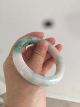 Load image into Gallery viewer, 57.7mm certificated Type A 100% Natural sunny green/white/purple Jadeite Jade bangle AY49-4128
