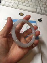 Load image into Gallery viewer, 56.5mm 100% Natural type A light green white carved and golden-painted Jadeite Jade bangle PA112-4326