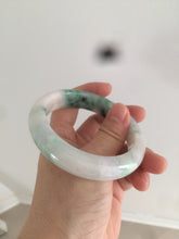 Load image into Gallery viewer, 57.7mm certificated Type A 100% Natural sunny green/white/purple Jadeite Jade bangle AY49-4128